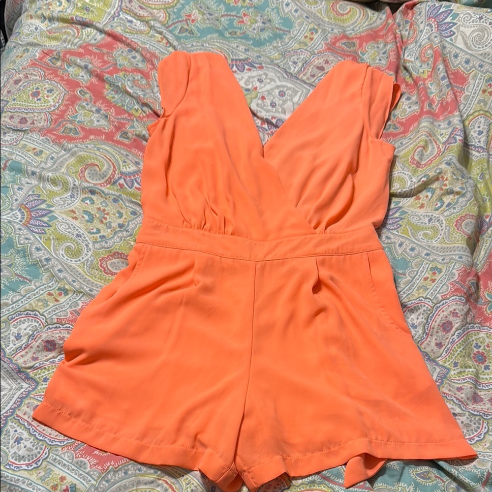 Women’s Orange Romper w/ Pockets